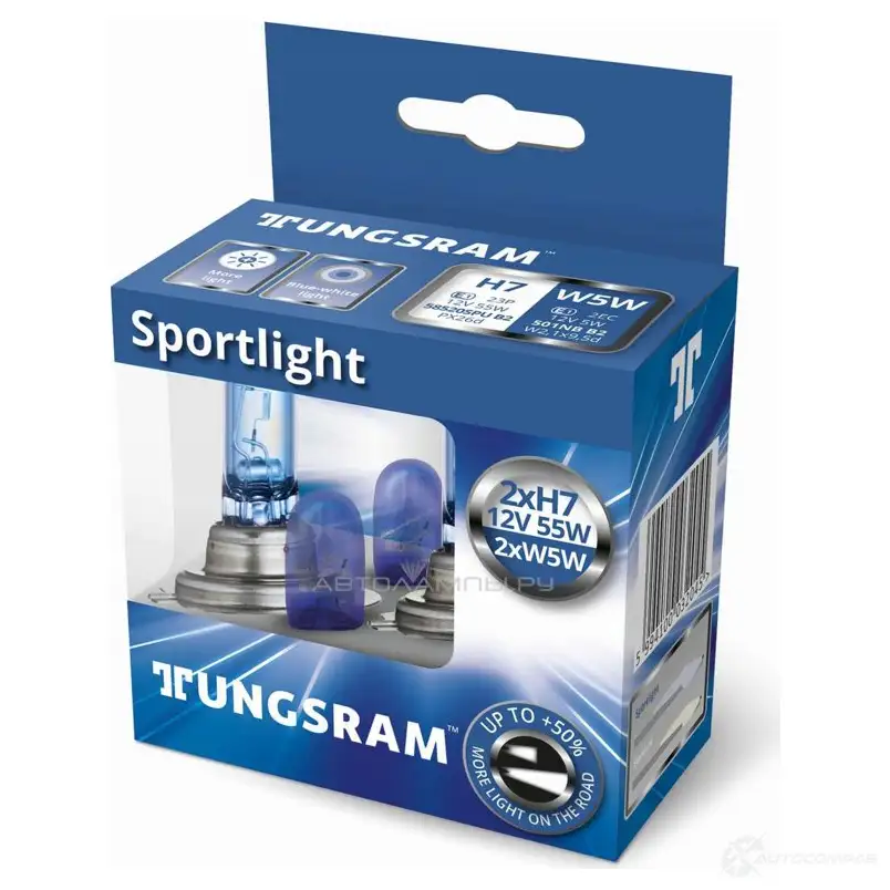 Лампа галогеновая H7 SPORTLIGHT 55 Вт 12 В TUNGSRAM 58520SPUKIT 1439693340 SV D3JRU - Изображение 1