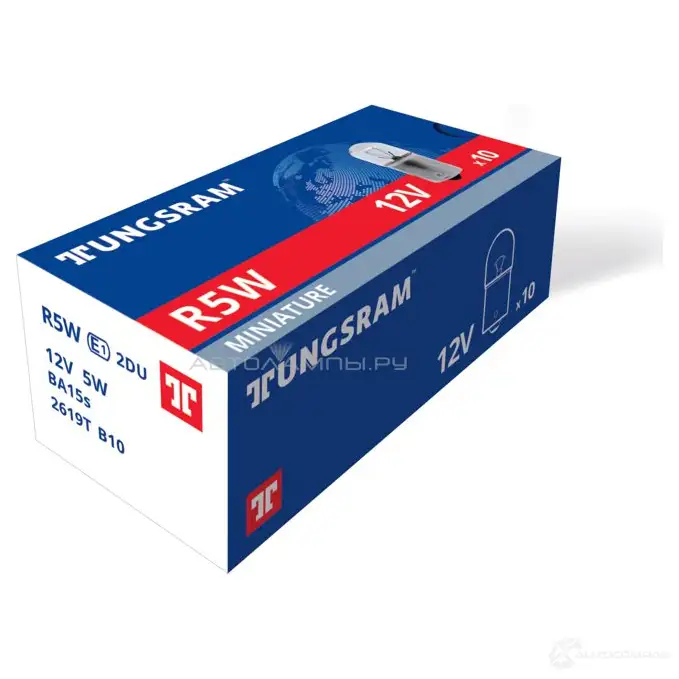 Лампа R5W 5 Вт 12 В TUNGSRAM 2619TB10 19V3 S2 1439693467 - Изображение 1