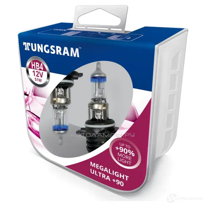 Лампа галогеновая HB4 MEGALIGHT ULTRA +90% 51 Вт 12 В TUNGSRAM BWH UQAF 1439693592 9006SXUPB2 - Изображение 1