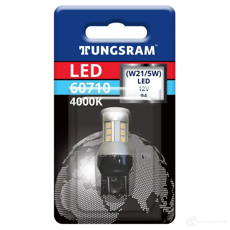 Лампа светодиодная W21/5W 0.5 Вт 12 В 4000K TUNGSRAM 1439693656 6Z1GR PR 60710BL1 - Изображение 1