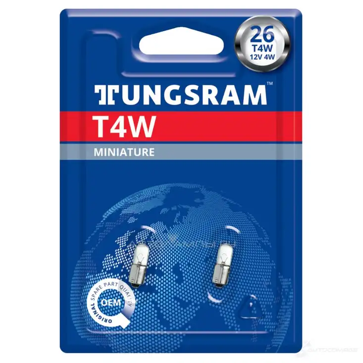 Лампа T4W 4 Вт 12 В TUNGSRAM 1439693742 FNQR LDA 2662BL2 - Изображение 1