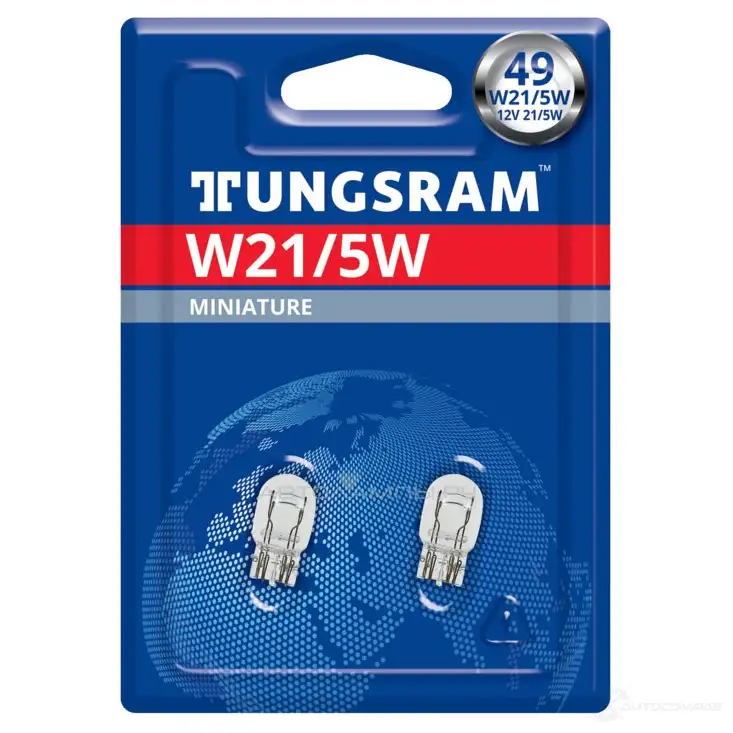Лампа W21/5W 21/5 Вт 12 В TUNGSRAM 1439693745 7443BL2 RH 2Q1 - Изображение 1