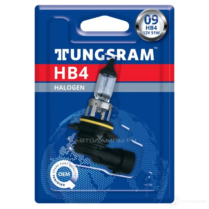Лампа галогеновая HB4 51 Вт 12 В TUNGSRAM 7SK6Y3 O 9006UBL1 1439693747 - Изображение 1