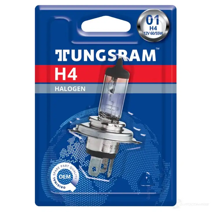 Лампа галогеновая H4 60/55 Вт 12 В TUNGSRAM 50440UBL1 1439693761 F NRE4 - Изображение 1