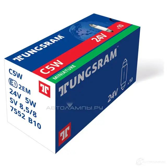 Лампа C5W 5 Вт 24 В TUNGSRAM 7552B10 796O8 2 1439693847 - Изображение 1