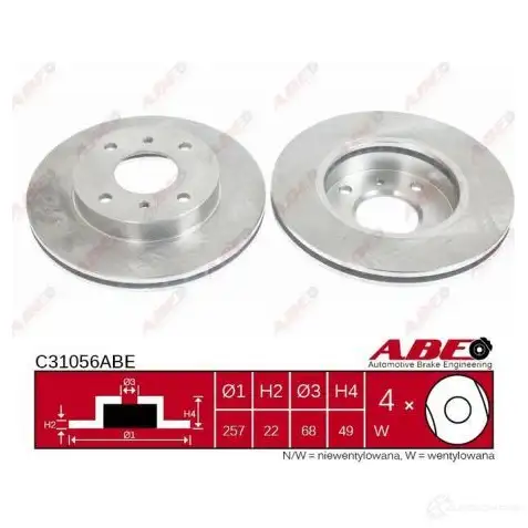 Тормозной диск ABE C31056ABE 5900427195639 3339545 WN CM8 - Изображение 1