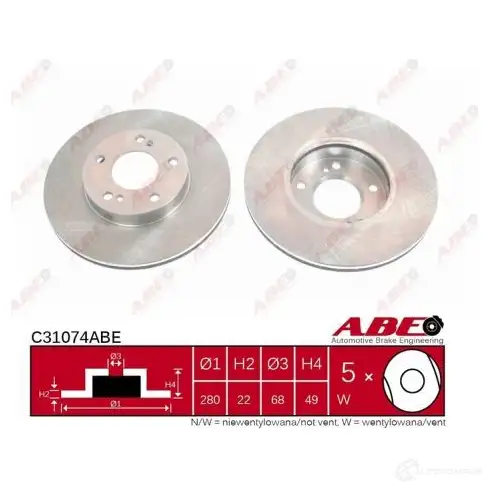 Тормозной диск ABE B87 WX3R 3339578 c32036abe изображение 1