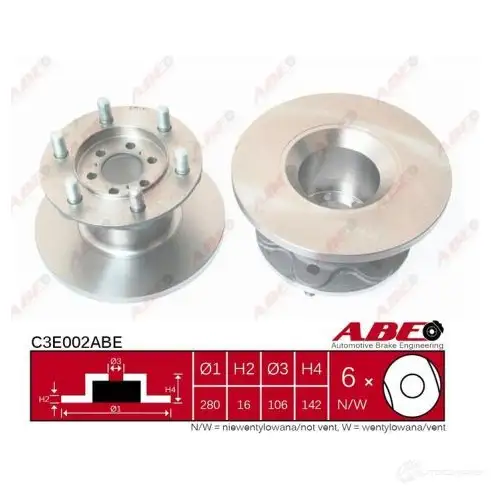 Тормозной диск ABE C3E002ABE PHX3WT F 3339927 5900427199477