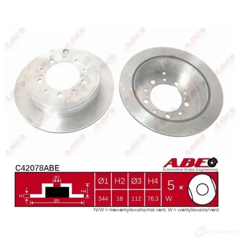 Тормозной диск ABE 3340349 5900427203655 Y0P SK C42078ABE - Изображение 1