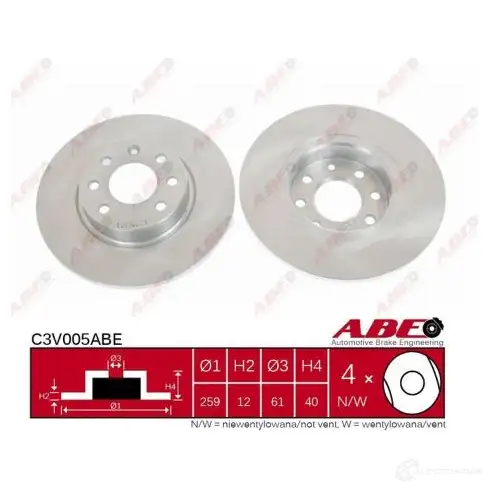 Тормозной диск ABE 5900427201590 3340144 C3V024ABE FSQUQ GS изображение 2