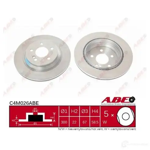 Тормозной диск ABE L7L 8WF C4M026ABE 3340568 5900427205888 - Изображение 1