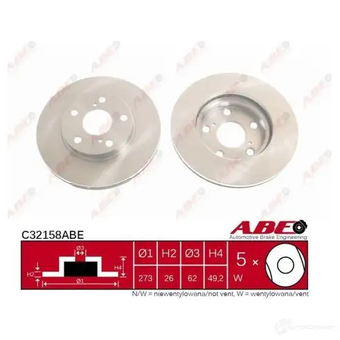 Тормозной диск ABE C32158ABE 5900427196582 IS BTNGM 3339642 - Изображение 1