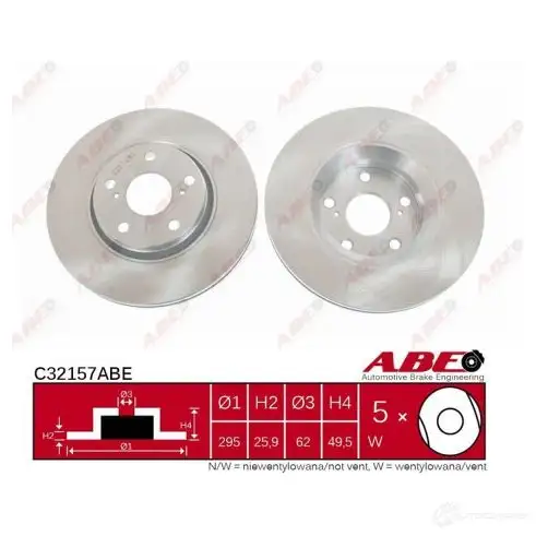 Тормозной диск ABE C32157ABE N9NX A 5900427196575 3339641 - Изображение 1