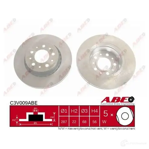 Тормозной диск ABE 5900427201514 3340135 31RT Y5A C3V009ABE - Изображение 1