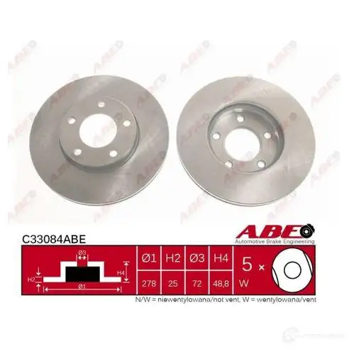 Тормозной диск ABE E G41G C33084ABE 3339703 5900427197237 - Изображение 1