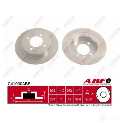 Тормозной диск ABE 5900427203082 T7M2 3LB C41030ABE 3340295 - Изображение 1