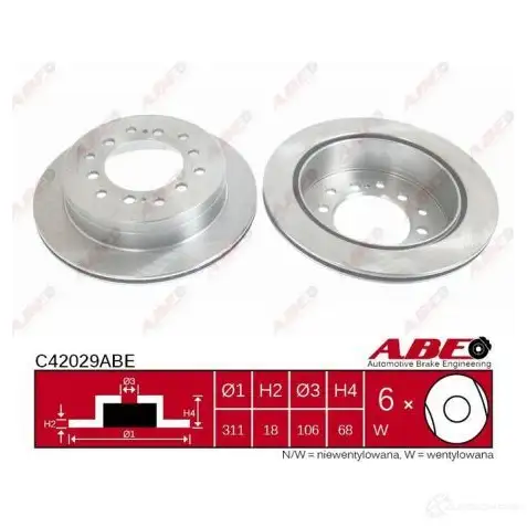 Тормозной диск ABE 5900427204461 C4A000ABE 3340428 2 VSWZ - Изображение 1