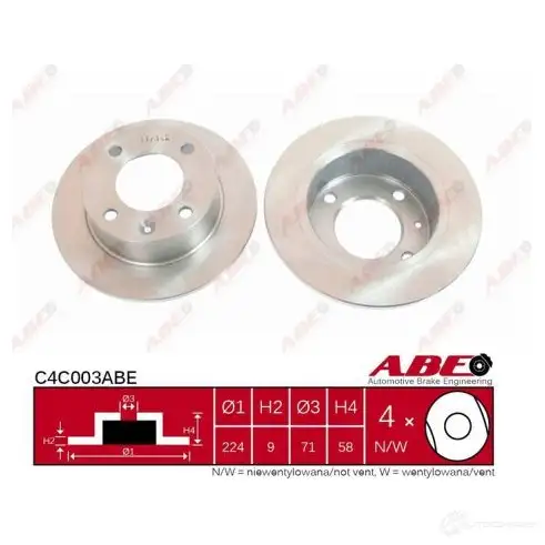 Тормозной диск ABE 5900427205154 C4C003ABE 3340498 6 JSEU