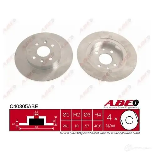 Тормозной диск ABE C40305ABE 5900427202726 3340261 A P228 - Изображение 1