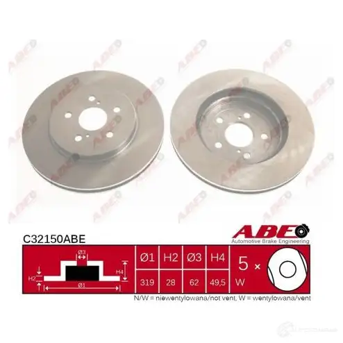Тормозной диск ABE C32150ABE J7 1N6 3339635 5900427196520 - Изображение 1