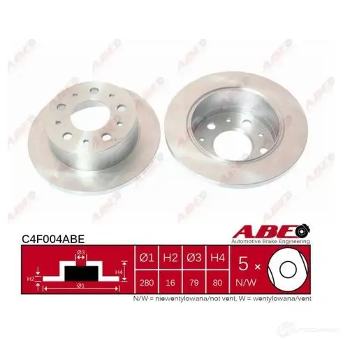 Тормозной диск ABE 3340526 C4F004ABE HYU QFZ 5900427205444 - Изображение 1