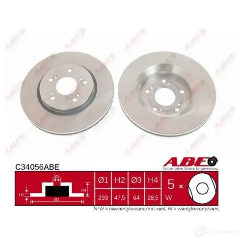 Тормозной диск ABE 5900427197626 C34056ABE 3339745 GQ LQO - Изображение 1