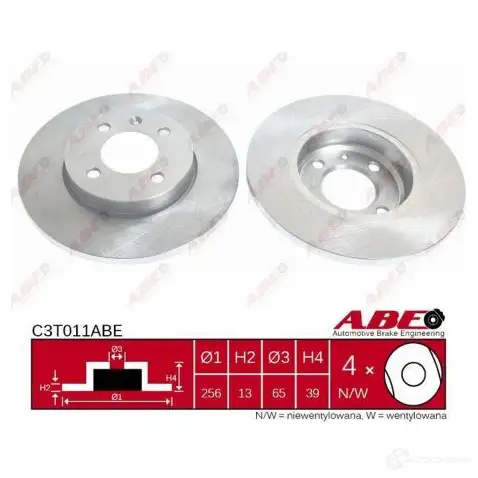 Тормозной диск ABE 5900427201453 3340130 C3T011ABE K0EJQ DH - Изображение 1
