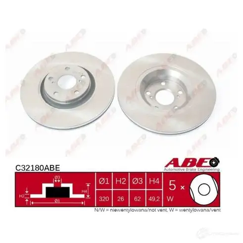 Тормозной диск ABE 5900427196728 EJ W99 3339651 C32180ABE - Изображение 1