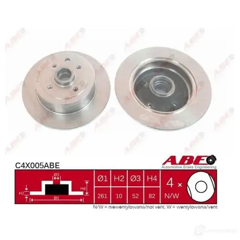 Тормозной диск ABE 5900427206878 A1G1 8 C4X005ABE 3340669 - Изображение 1