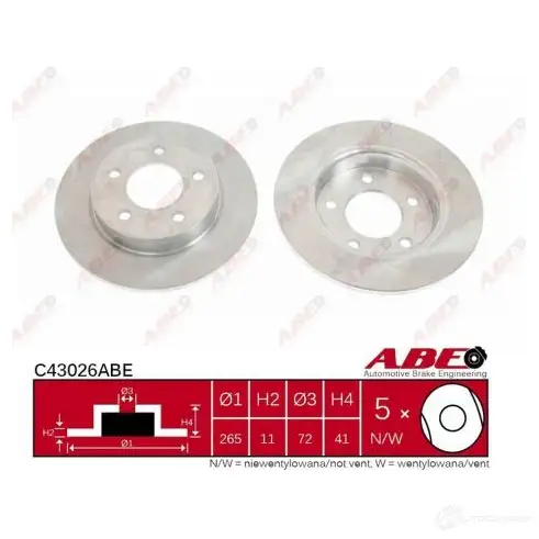 Тормозной диск ABE C43026ABE RK056K 2 5900427203778 3340361 - Изображение 1