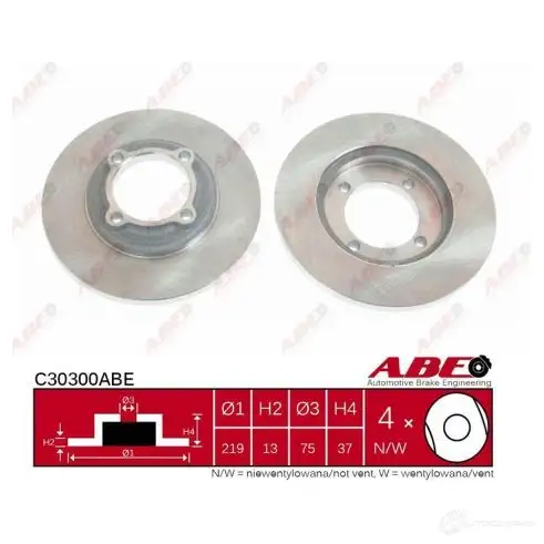 Тормозной диск ABE MZOB BT 5900427194984 C30300ABE 3339480 - Изображение 1