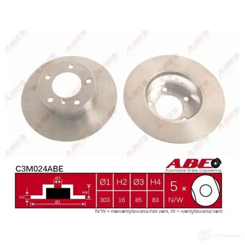 Тормозной диск ABE C3M024ABE 3340025 5900427200449 VEX T9 - Изображение 1