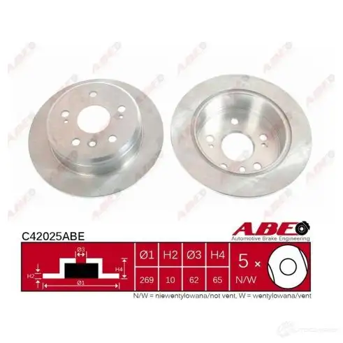 Тормозной диск ABE HL 49KK3 3340322 5900427203341 C42025ABE - Изображение 1