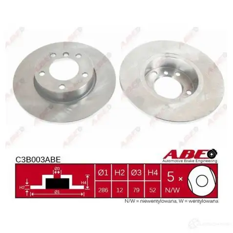Тормозной диск ABE TX 179 C3B003ABE 3339861 5900427198791 - Изображение 1