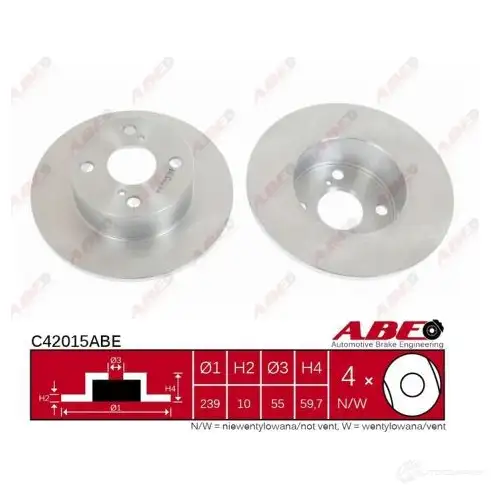 Тормозной диск ABE C42015ABE ZS RX5L 3340314 5900427203266 - Изображение 1