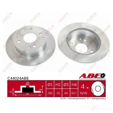 Тормозной диск ABE P2BGG4 T C44024ABE 5900427204003 3340384 - Изображение 1