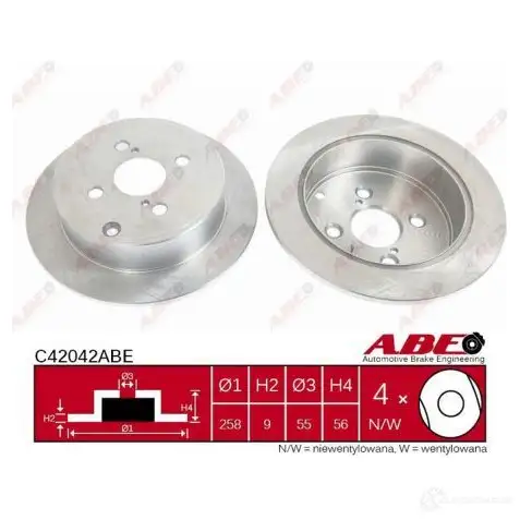 Тормозной диск ABE C42042ABE 3340329 TN GOY 5900427203433 - Изображение 1