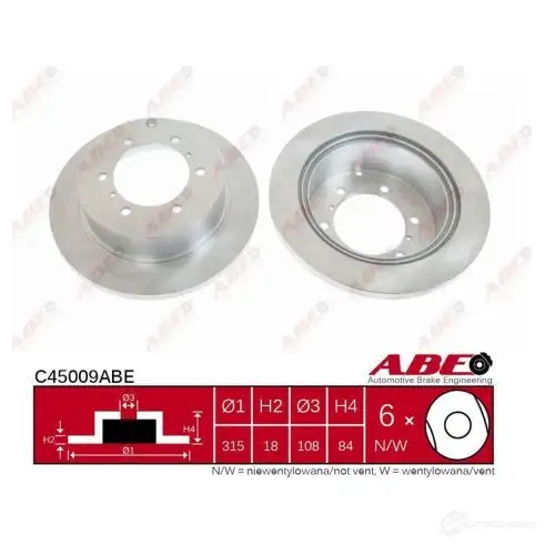 Тормозной диск ABE 5900427204171 8OB INK0 3340400 C45009ABE - Изображение 1