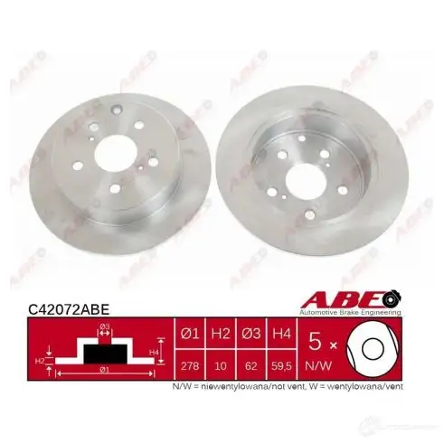 Тормозной диск ABE C42072ABE 5900427203600 3340344 GNYP M - Изображение 1