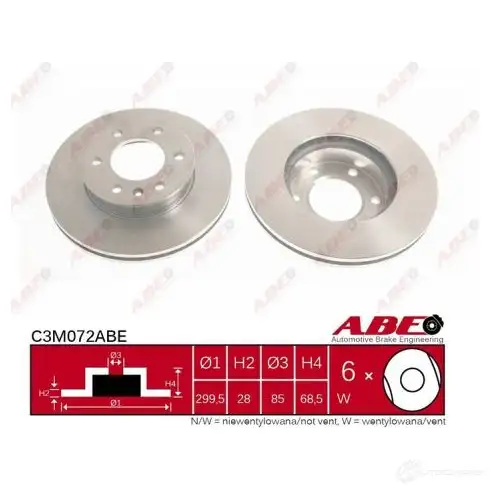Тормозной диск ABE 5900427200654 C3M072ABE 3340047 RYQ N3 - Изображение 1