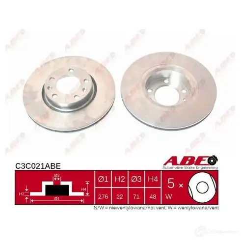 Тормозной диск ABE C3C021ABE 3339908 5900427199286 DN QYMD - Изображение 1