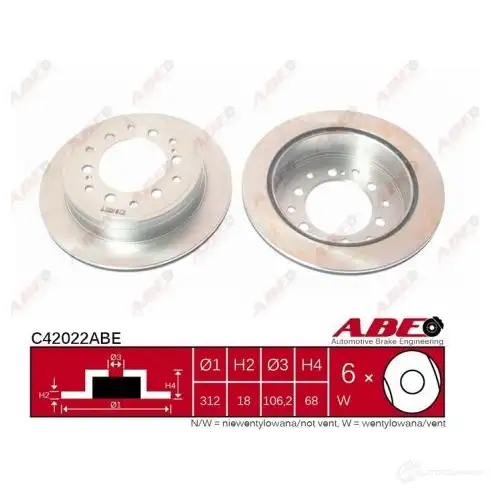 Тормозной диск ABE C42022ABE 3340320 5 A1ZPSK 5900427203327 - Изображение 1