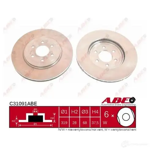 Тормозной диск ABE c32061abe AAX8 1Z 5900427196070 3339585 изображение 0