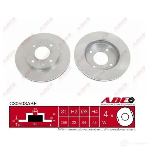Тормозной диск ABE 9MC DSN8 C30503ABE 5900427195240 3339505