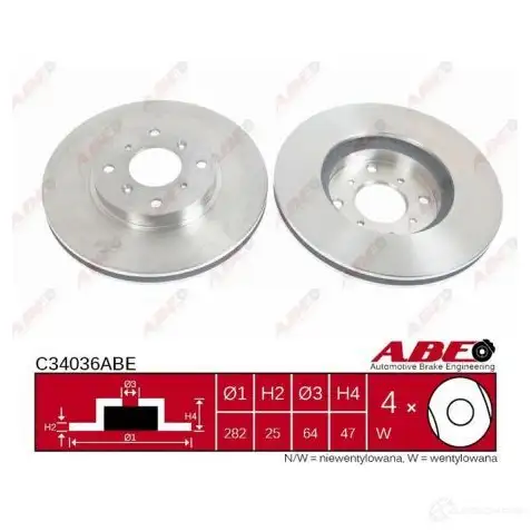 Тормозной диск ABE C34035ABE 3339731 RA0C UH 5900427197480 изображение 2