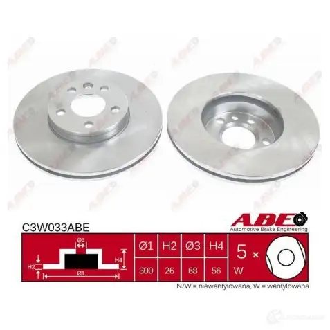 Тормозной диск ABE c3x013abe 8 N463KG 3340200 изображение 0