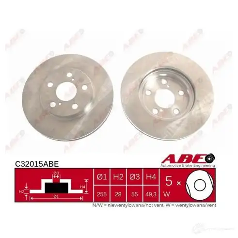 Тормозной диск ABE 0BHGT C C32015ABE 3339575 5900427195998 - Изображение 1