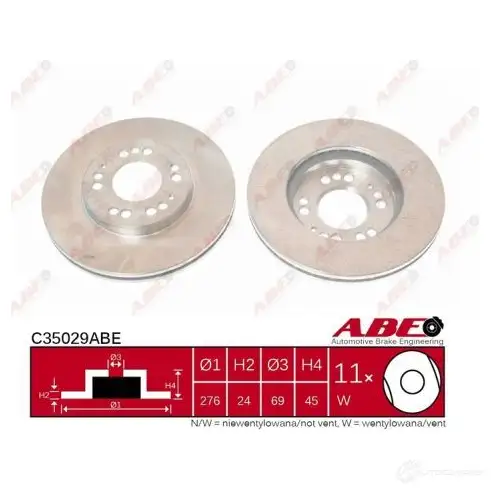 Тормозной диск ABE 5900427197817 3339764 C35029ABE 10YMB 9C - Изображение 1
