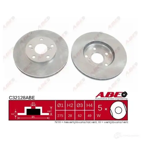 Тормозной диск ABE 3339621 5900427196391 WA SVBP2 C32128ABE - Изображение 1