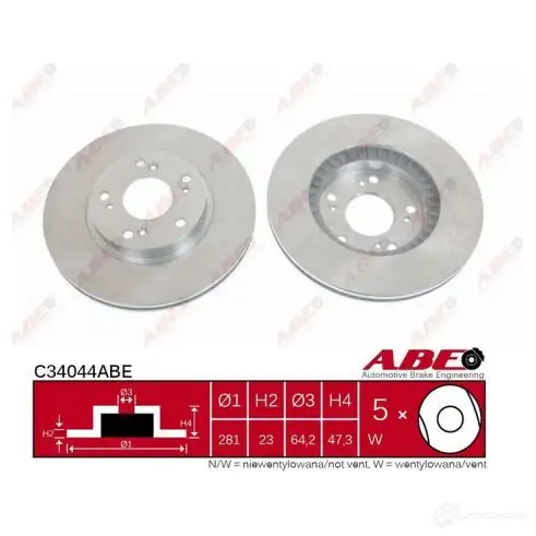 Тормозной диск ABE 3339735 5900427197534 2USD8 RA C34044ABE - Изображение 1
